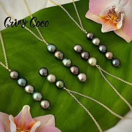 Freshwater Pearl Jewellery Sets Hawaiian Imitation Tahitian Baroque Earrings Necklaces Bracelet Set for Women Jewellery on the Neck 240202