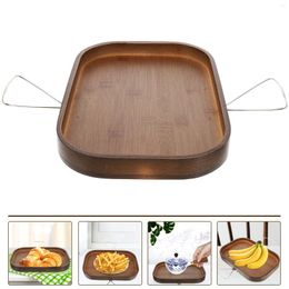 Plates 1 Set Of Wood Sofa Armrest Tray Couch Arm Table Dessert Plate
