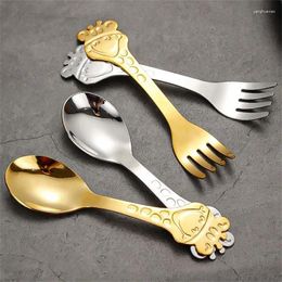 Forks Spoon Easy To Clean Gold Lovely Utensils Children's And Fork Set Selling Dessert Versatile Durable