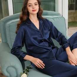 Women's Sleepwear Elegant Fashion PYJAMAS Spring Fall Arrivals Silk Set Girls Satin Nightgowns