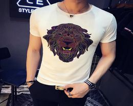 Summer Designer T Shirts For Men Tops Tiger lion Head Letter printing T Shirt Mens Clothing Short Sleeve Tshirt Men Tops White M28758751