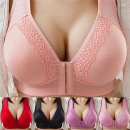 Bras Women Front Buckle Breathable Bra Wire Free Underwear Widened Shoulder Straps Brassiere Comfort Female Summer