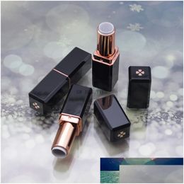 Packing Bottles Wholesale 100Pcs/Lot Empty Lipstick Tube Diy Homemade Black Wrap With Diameter 12.1Mm High Quality Refillable Drop D Dh2Tm