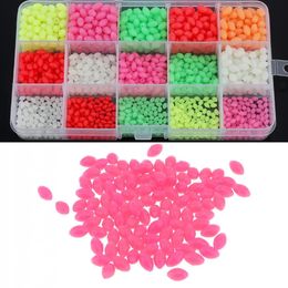 1500pcs Colorful Oval Hard Luminous Fishing Beads 3 x 4mm 4 6mm 5 8mm Sizes Mixed Sea Lure Floating Float with Box 240119