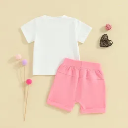 Clothing Sets Wankitoi Big Sister Little Matching Outfit Baby Girl Letter Print T-shirt Solid Color Shorts Toddler Summer Clothes