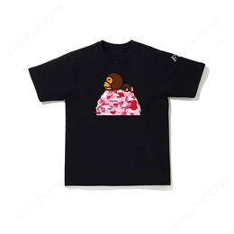 2024 Womens and mens T-shirts Baggy Fat Edition 100% cotton summer camo breathable multi-functional high street trend T-shirt bathing ape