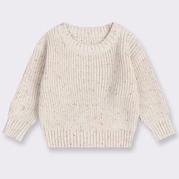 Boys Girls Knit Pullover Children Winter Clothes Boys Cotton Oversized Sweatersuit Casual Chunky Cable Knit Baby Sweater Clothes 240129