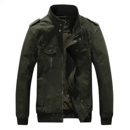 Mens Casual Army Military Jacket LongSleeved Big Yards Solid Colour Lapel Coat Slim Outdoor Cold Warm Clothing 240201