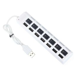 Usb Hubs 7 Ports Hub Led High Speed 480 Mbps Adapter With Power On Off Switch For Pc Laptop Computer Drop Delivery Computers Networkin Otxwm