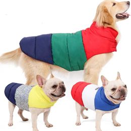 Dog Apparel Colourful Pet Winter Jacket Windproof Warm Parka Overall Small Medium Big Dogs Coat Year Costume Clothes Reversible