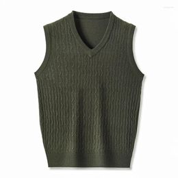 Men's Vests Sweater Vest For Men 2024 Autumn Wool Midlife Jacquard Business Casual Pullover Tank Top Mens Clothing