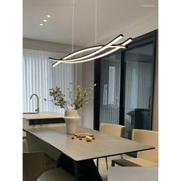 Chandeliers Dining Room Chandelier Modern Simple Nordic Minimalist Light Luxury A Long Bar Hanging Home Decorative Drop Delivery Dhke7