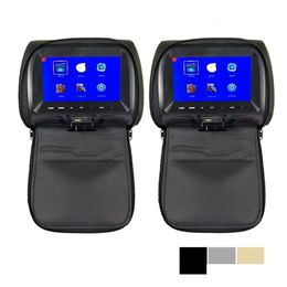 Car Video 2Pcs/Set 7 Sn Video Monitor Mp5 Player Headrest Support Av/Usb/Sd Input/Fm Built In Speaker Drop Delivery Automobiles Motorc Dhs0F