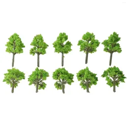 Decorative Flowers 10 Pcs Plastic Model Train Artificial Miniature Tree Scenery Railroad Decoration Building Landscape Accessories Toy For