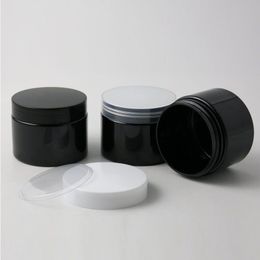 20 x 150g 5oz Black Plastic Jar With Lid Cosmetic jars Empty Containers Sample Cream Jars Packaging Uvtrj