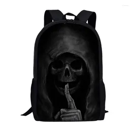 School Bags Cool Black Funk Skull 3D Print Backpack For Boys Girls Backpacks Teenage Student Kids Book Bag 16 Inch Casual Knapsack