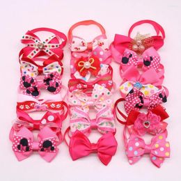 Dog Apparel 60PCS Pet Puppy Cat Girls Bow Ties Adjustable Creative Cute Pink Rose Red Bowties Grooming Accessories Supplies