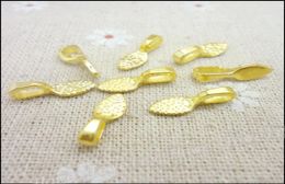 Pendant Clips Pendant Clasps 300PCS gold Colour Tone Glue on Bail Leaf Tags Jewellery Findings DIY Jewely 155mm JC5025317