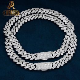 Hip-Hop-Moissanit-Diamant, 15 mm, 24 Karat vergoldetes Silber, kubanische Halsketten-Designs für Männer