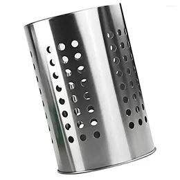 Kitchen Storage Stainless Steel Cutlery Bucket Decir Chopstick Holder Rack Items Desktop Metal Utensil For Party Decore