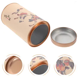 Storage Bottles 2 Pcs Tea Canister With Lid Small Green Mandarin Tinplate Jar Coffee Bean Metal