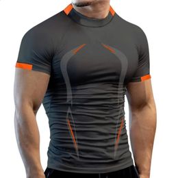 Fitness Gym T Shirt Men Quick Dry Running Shirt Compression Sport Shirt Male Gym Workout Sport Short Sleeve Summer T-shirt Men 240117