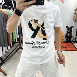 Men's T-shirts T-shirt Mens Silky Cotton Slim Fit Casual Top Fog Angel Print Trendy Brand Large Represnet-shirtative Short Sleeve J25j