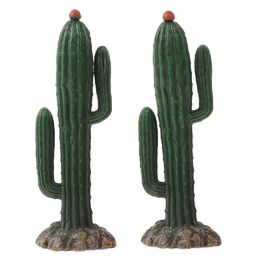 Decorative Flowers 2Pcs Desktop Fake Cactus Decor Simulation Ornament Tabletop Plant Decoration