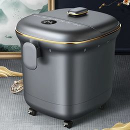 Electric Foot Bath 220V Bucket Vibration Heating Spa Bubbles Surfing Massage for Relieve Pressure Relaxation House Massager 240118
