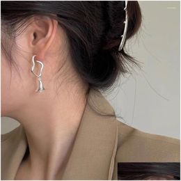 Dangle Chandelier Earrings Trendy Sier Colour Drop Hoop Bell Flowers Irregar For Women Girl Gift Fashion Jewellery Dropship Wholesale Del Otatk