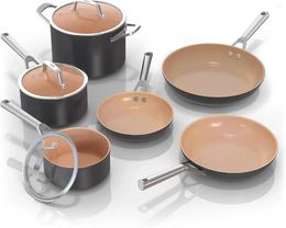 Cookware Sets Non-stick For Kitchen Pots Offers Thick Bottom Cooking Cast Iron Frying Pan Utensils Set