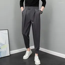 Men's Suits Office Trousers For Men High Waist Pants Autumn And Winter Plush Leggings With Cropped Draped Harlan