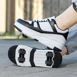 Roller Skate Shoes Kids Autumn Children Fashion Casual Sports Toy Gift Games Boys 4 Wheels Sneakers Girls Boots 240129