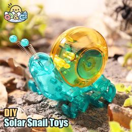 تجربة علمية Solar Robot Toy Snail Diy Building Tool Learning Tool Technology Gadgets Attives for Kid Gift 240124