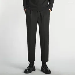 Men's Suits Dress Pants For Men Fashion Belt Design Pinstripes Suit Big Size Elegant Formal Trousers High Quality Sale F246