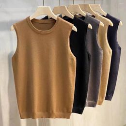 Men's Vests 2024 Fashion Men Spring Autumn V-neck Sweater Vest Male Slim Fit Sleeveless Pullovers Mens Casual Knitted Waistcoat D759