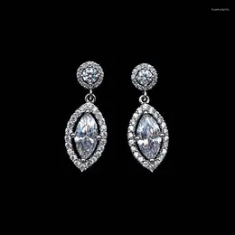 Dangle Earrings UILZ Exquisite Studded Horse Eye Shaped Zircon For Women Wedding Party Accessories