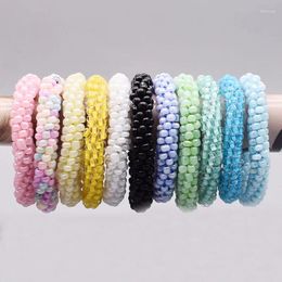 Charm Bracelets Hair Accessory Glass Beads Bracelet And Tie Elastic Rope Simple Scrunchies Headdress For Women