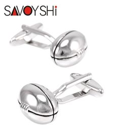 SAVOYSHI Rugby Cufflinks for Mens French Shirt Cuff Bottons Novelty Fashion Silver Sport Cuff Links High Quality Brand Jewelry4093180