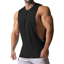 Men's Tank Tops Fitness Sleeveless Top Breathable Quick-drying Sports Vest Gym Muscle Running Solid Color Simple T-shirt