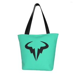 Shopping Bags Recycling Nadal Tennis Stars Bag Women Canvas Shoulder Tote Durable Groceries Shopper