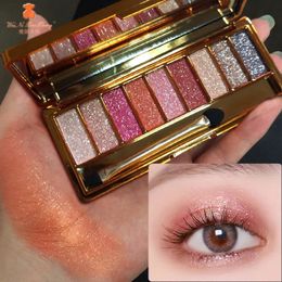 9 Colours Eyeshadow Sequins Palette Mashed Potato Nude Eye Pearly Matte Glitter Pallete Shiny Shadow Pigments 240123