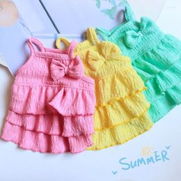 Dog Apparel Pet Clothes Spring Summer Thin Skirt Candy Color Layer Dress Small Cute Clothing Accessories