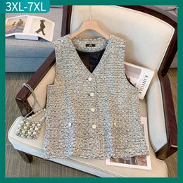 Women's Vests 2024 Ladies Autumn Winter Plus Size Tank Tops For Women Large Sleeveless Grey Vest Coat 3XL 4XL 5XL 6XL 7XL