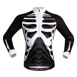 Racing Jackets Stylish Biking Jersey Breathable Cycling Top Back Reflective Slim Fit Stand Collar Unisex Bike