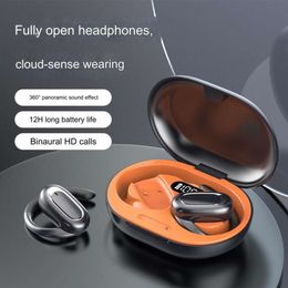 T35 Wireless Earphones Digital Display Screen Noise Reduction Sports Ear Hanging Open Bluetooth Earphones