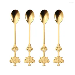 Coffee Scoops 4 Pcs Scoop Crown Spoon Bridal Shower Gifts For Guests Mixing Spoons Good Looking Stainless Steel Teaspoon Soup Cake