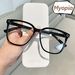 Sunglasses Fashion Myopia Glasses For Women Men Vintage Oversized Frame Computer Nearsighted Eyeglasses Optical Spectacle Eyewear 0 To -6.0