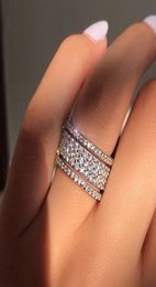 5pcs Exquisite Bridal Wedding Rhinestone RingsPrincess Engagement Gift marry female ring Bridal party Jewellery Size 5 9 N704028619