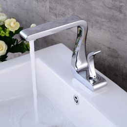 Bathroom Sink Faucets Free Ship Basin Faucet Chrome Single Handle/Hole Mixer Tap Deck Mounted Lavatory Taps